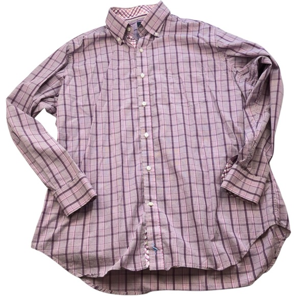 TailorByrd Men’s Shirt XXL Purple Plaid Cotton Button Front Casual Long Sleeve - Picture 1 of 10